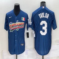 Nike Los Angeles Dodgers #3 Chris Taylor blue throwback majestic baseball Jerseys-BD 04