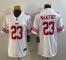 Women Nike San Francisco 49ers #23 Christian McCaffrey white Color Rush Limited Jersey-BD