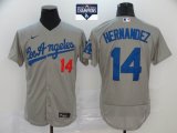 Nike Los Angeles Dodgers #14 Hernandez gray Flexbase Authentic Collection Jersey