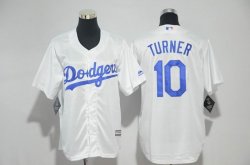 Los Angeles Dodgers #10 Justin Turner white baseball jerseys