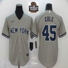 Nike New York Yankees #45 Gerrit Cole gray majestic baseball jerseys 01