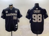 Nike Oakland Raiders #98 Maxx Crosby black baseball jerseys Joint name-BD 01