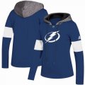 Custom Adidas Tampa Bay Lightning blue Ice Hockey Hooded Sweatshirt