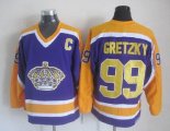 Los Angeles Kings #99 Wayne Gretzky CCM C Patch purple ice hockey Jersey