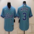 Nike Atlanta Braves #3 dale murphy authentic Skyblue throwback baseball jersey-BD