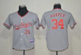 MLB Youth Jerseys Washington Nationals 34 Harper Grey