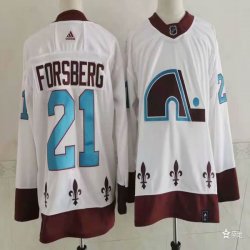 Adidas Quebec Nordiques #21 Peter Forsberg white hockey jerseys-PD