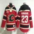 Calgary Flames #23 Sean Monahan red Ice hockey Hooded Sweatshirt