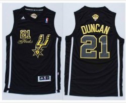 Adidas San Antonio Spurs #21 Tim Duncan Black NBA Revolution 30 Jerseys final logo