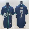 Nike Seattle Seahawks #7 Geno Smith blue baseball jerseys Joint name-BD