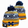 2024 Michigan Wolverines yellow blue white NCAA Sport Cuffed Knit Hats 01