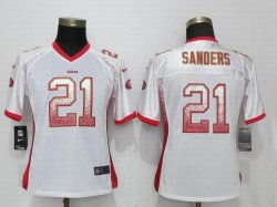 Women Nike San Francisco 49ers 21 Sanders Drift Fashion White Elite Jersey