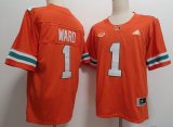 Miami Hurricanes #1 Cam Ward orange college football jerseys