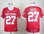 Rutgers Scarlet Knights Ray Rice 27 Big East Patch College Football Jersey - Red