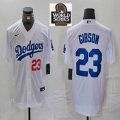 Nike Los Angeles Dodgers #23 Kirk Gibson white majestic baseball jerseys 01