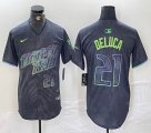 Nike Tampa Bay Rays #21 Jonny DeLuca black majestic baseball jersey city version 03