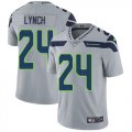 Seattle Seahawks 24# Marshawn Lynch gray Color Rush Limited Jersey