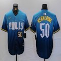 Nike Philadelphia Phillies #50 #50 Orion Kerkering skyblue majestic baseball jersey city version-BD 01