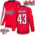 Custom Adidas Washington Capitals #43 Tom Wilson red hockey Champion version