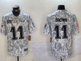 Philadelphia Eagles 11# A.J. Brown Nike Arctic Camo 2024 Salute to Service Limited Jersey