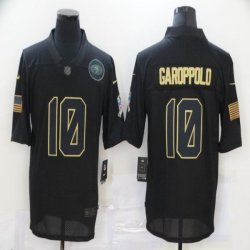 Nike San Francisco 49ers #10 Jimmy Garoppolo black Color Rush Limited Jersey Commemorative Edition-BD