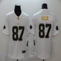 Nike Kansas City Chiefs Travis Kelce #87 white gold throwback Color Rush Limited Jerseys