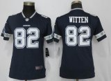 Women Nike Dallas cowboys 82 Witten dark blue color Rush Limited Jersey