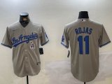 Nike Los Angeles Dodgers #11 Miguel Rojas gray majestic baseball jerseys 02