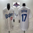 2024 World Series Champions Los Angeles Dodgers #17 Shohei Ohtani Nike white majestic baseball Jersey