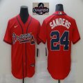 Nike Atlanta Braves #24 Deion Sanders red majestic baseball jersey-BD