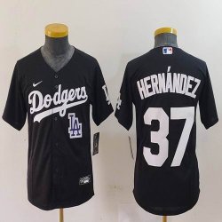 Youth Nike Los Angeles Dodgers #37 Enrique Hernandez black majestic baseball jerseys 02