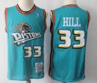 Detroit Pistons 33# Grant Hill Soul Swingman Stitched Green throwback nba Jersey