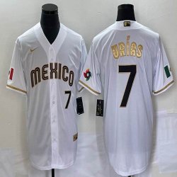 2023 World Cup Mexico #7 Julio Urias white majestic baseball jerseys 31