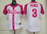 MLB Philadephia Phillis 3 Pence Womens Pink Splash Fashion Jersey