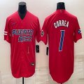 Puerto Rico Baseball #1 Carlos Correa red 2023 World Baseball Classic Replica Player Jersey 04