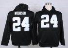 Oakland Raiders WOODSON 24 black nike nfl Hooded Sweatshirt