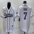 Nike Dallas Cowboys #7 Trevon Diggs white baseball jerseys Joint name-BD