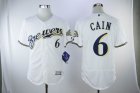 Milwaukee Brewers #6 Lorenzo Cain white Flexbase Authentic Collection Jersey