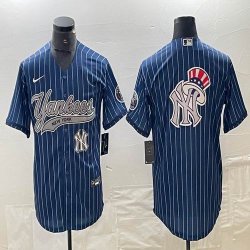 Nike New York Yankees blank blue baseball jerseys Joint name-BD 01