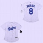 Women Los Angeles Dodgers #8 Manny Machado white majestic Baseball Jerseys