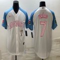 2023 World Cup Mexico #7 Julio Urias white skyblue majestic baseball jerseys 05