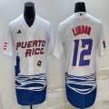 Puerto Rico Baseball Francisco Lindor White 2023 World Baseball Classic Replica Player Jersey 08