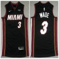 Nike Miami Heat #3 Dwyane Wade black nba basketball jerseys-XD