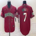 2023 World Cup Mexico #7 Julio Urias red majestic baseball jerseys 62