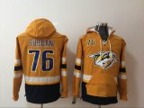 2017 Nashville Predators #76 P.K. Subban Yellow blue NHL Hooded Sweatshirt