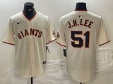 San Francisco Giants #51 Jung Hoo Lee beige majestic baseball jerseys-SG