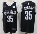 Brooklyn Nets #35 Kevin Durant black nike NBA basketball Jersey-Sponsor patch