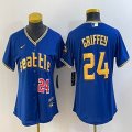 Youth Nike Seattle Mariners #24 Ken Griffey Jr. blue majestic mlb jersey city version-BD 01