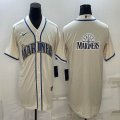 Nike Seattle Mariners blank beige majestic mlb jersey-BD 01