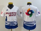 Women Puerto Rico Baseball blank White 2023 World Baseball Classic Replica Player Jersey 06